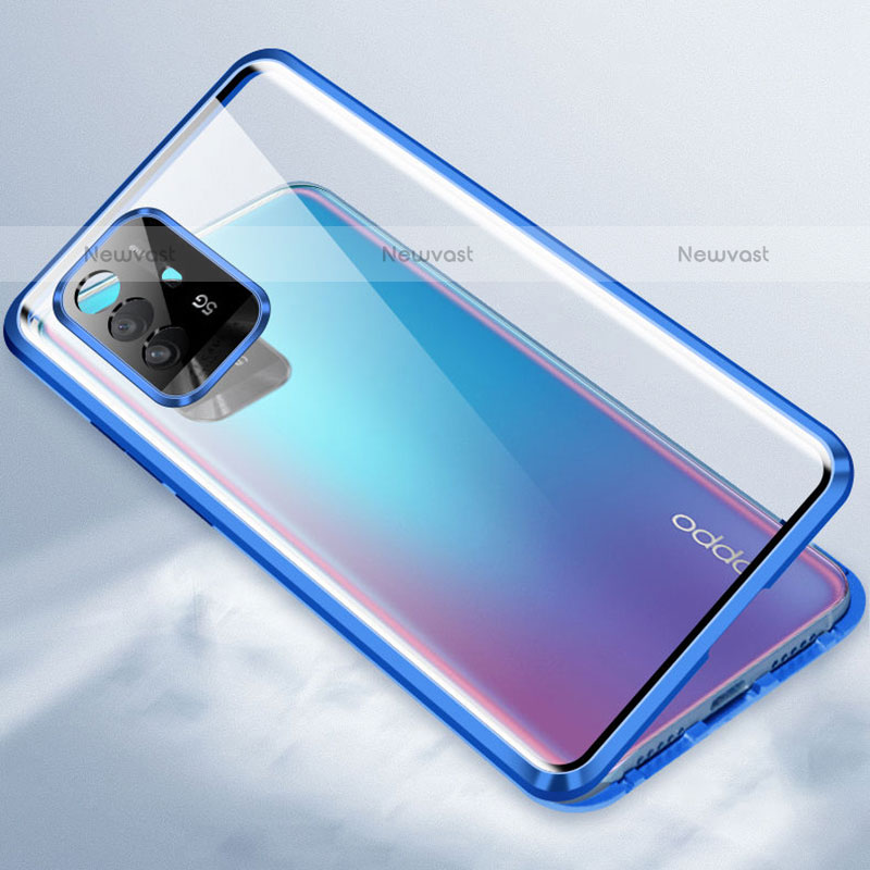 Luxury Aluminum Metal Frame Mirror Cover Case 360 Degrees P01 for Oppo A94 5G