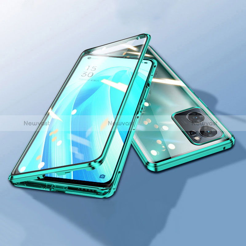 Luxury Aluminum Metal Frame Mirror Cover Case 360 Degrees P01 for Oppo K10 5G India