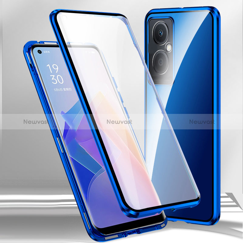 Luxury Aluminum Metal Frame Mirror Cover Case 360 Degrees P01 for Oppo K11x 5G