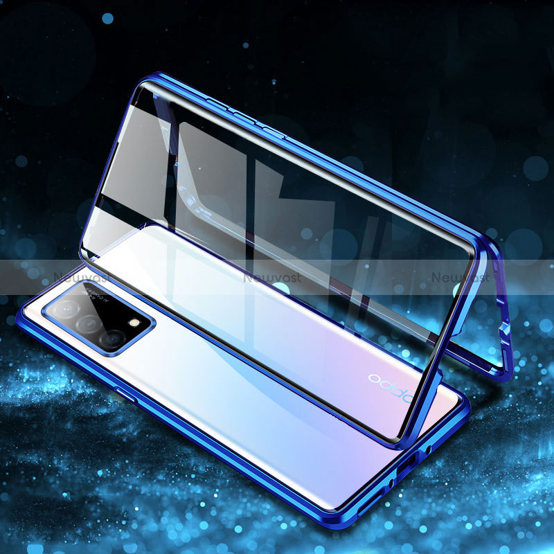 Luxury Aluminum Metal Frame Mirror Cover Case 360 Degrees P01 for Oppo K9 5G