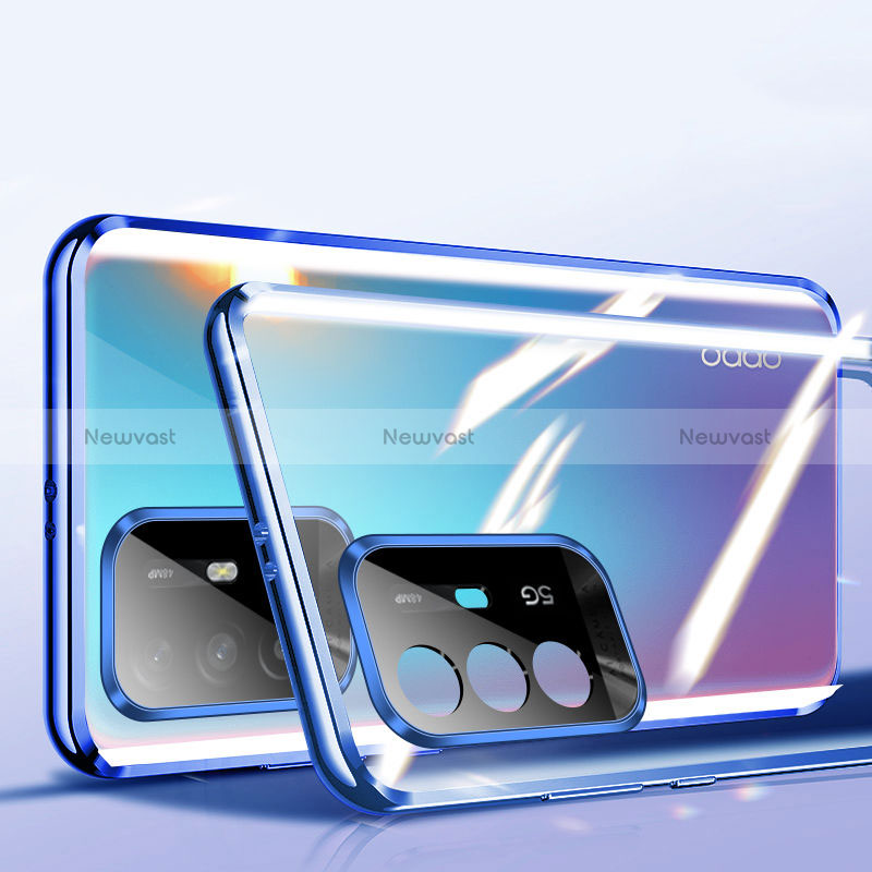 Luxury Aluminum Metal Frame Mirror Cover Case 360 Degrees P01 for Oppo Reno5 Z 5G