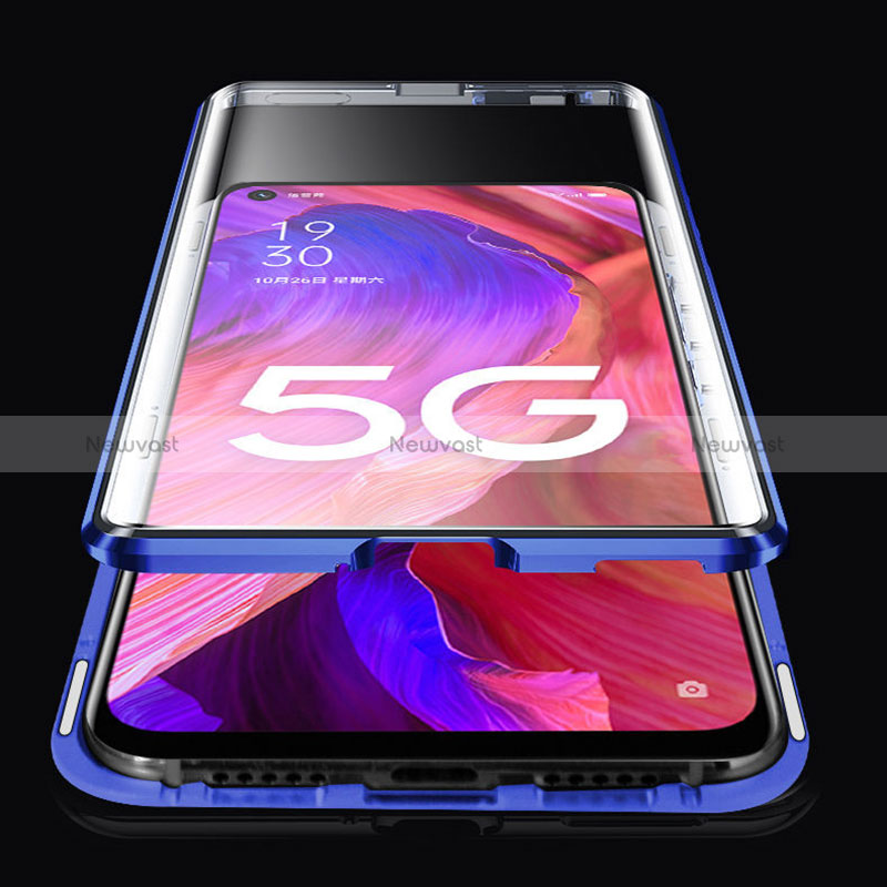 Luxury Aluminum Metal Frame Mirror Cover Case 360 Degrees P01 for Oppo Reno6 Pro 5G