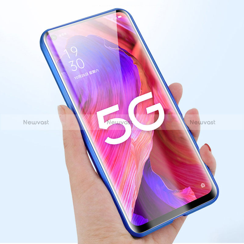 Luxury Aluminum Metal Frame Mirror Cover Case 360 Degrees P01 for Oppo Reno6 Pro+ Plus 5G