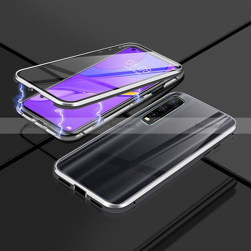 Luxury Aluminum Metal Frame Mirror Cover Case 360 Degrees P01 for Vivo iQOO U1