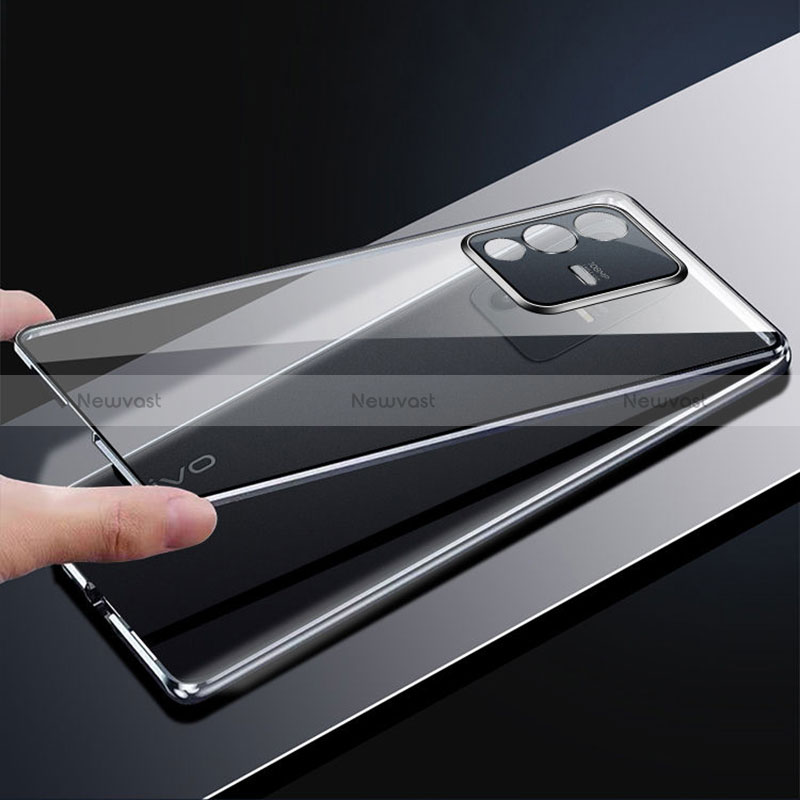 Luxury Aluminum Metal Frame Mirror Cover Case 360 Degrees P01 for Vivo V23 5G