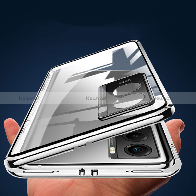 Luxury Aluminum Metal Frame Mirror Cover Case 360 Degrees P01 for Vivo Y72t