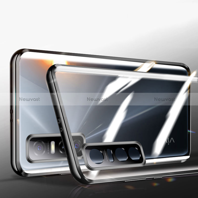 Luxury Aluminum Metal Frame Mirror Cover Case 360 Degrees P01 for Vivo Y73s 5G