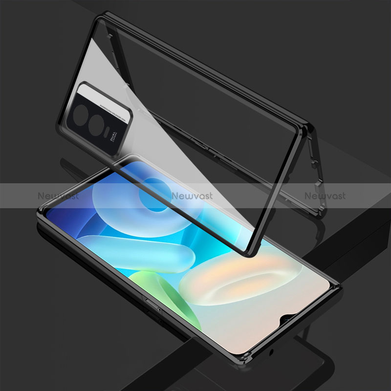 Luxury Aluminum Metal Frame Mirror Cover Case 360 Degrees P01 for Vivo Y74s 5G