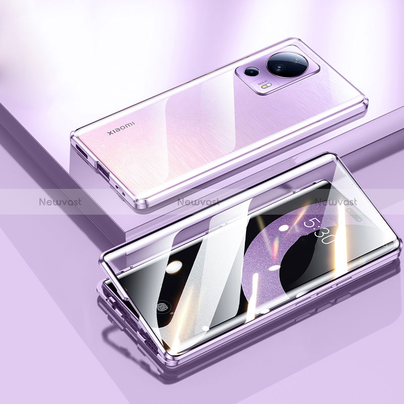 Luxury Aluminum Metal Frame Mirror Cover Case 360 Degrees P01 for Xiaomi Mi 13 Lite 5G