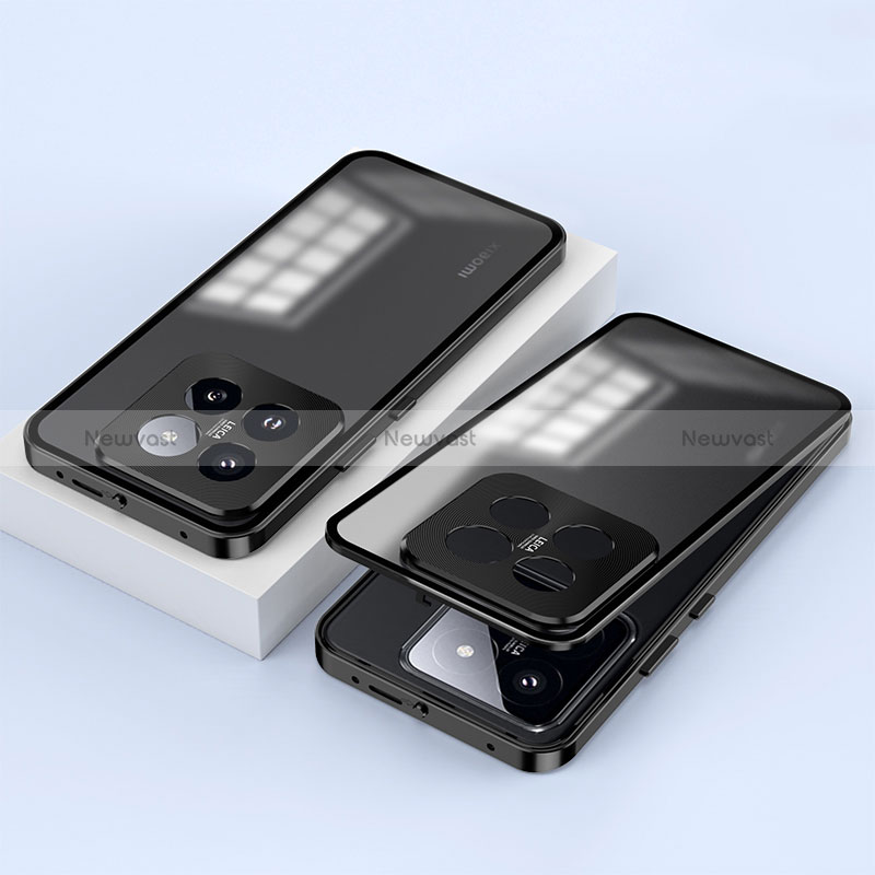 Luxury Aluminum Metal Frame Mirror Cover Case 360 Degrees P01 for Xiaomi Mi 14 Pro 5G