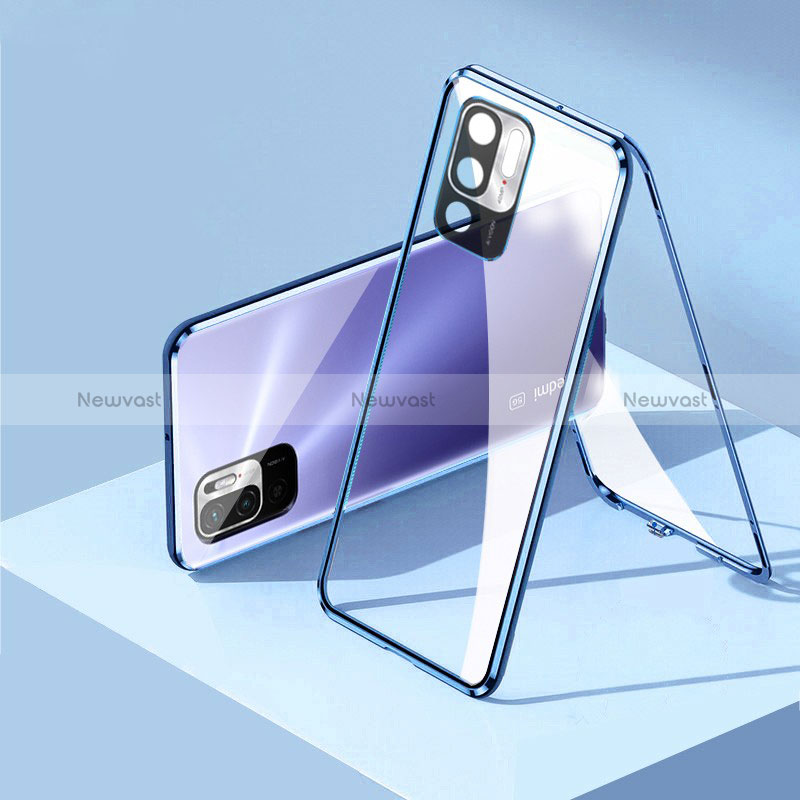 Luxury Aluminum Metal Frame Mirror Cover Case 360 Degrees P01 for Xiaomi POCO M3 Pro 5G