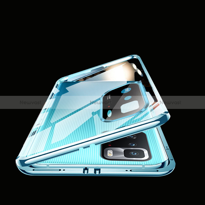 Luxury Aluminum Metal Frame Mirror Cover Case 360 Degrees P01 for Xiaomi Poco X3 GT 5G