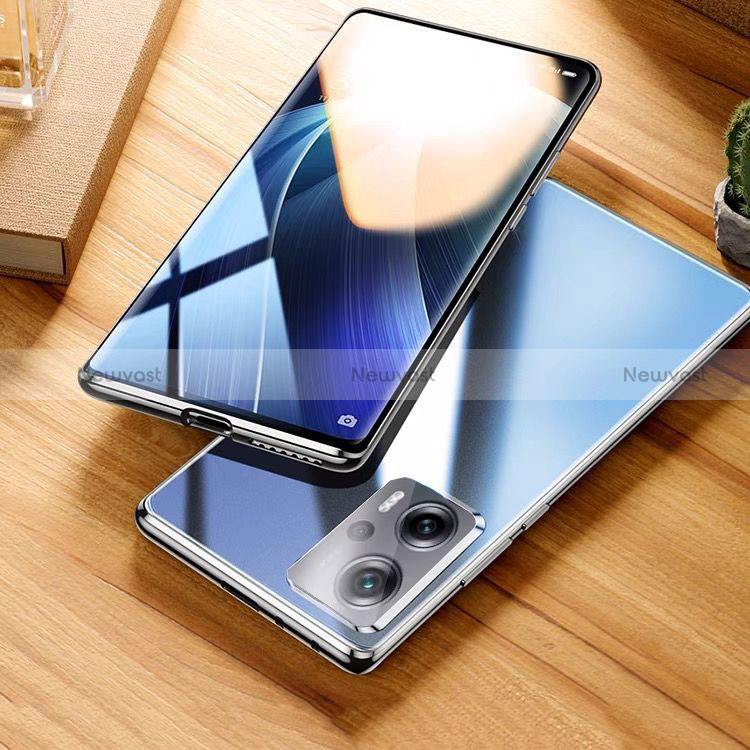 Luxury Aluminum Metal Frame Mirror Cover Case 360 Degrees P01 for Xiaomi Poco X4 GT 5G