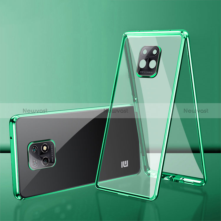 Luxury Aluminum Metal Frame Mirror Cover Case 360 Degrees P01 for Xiaomi Redmi 10X Pro 5G