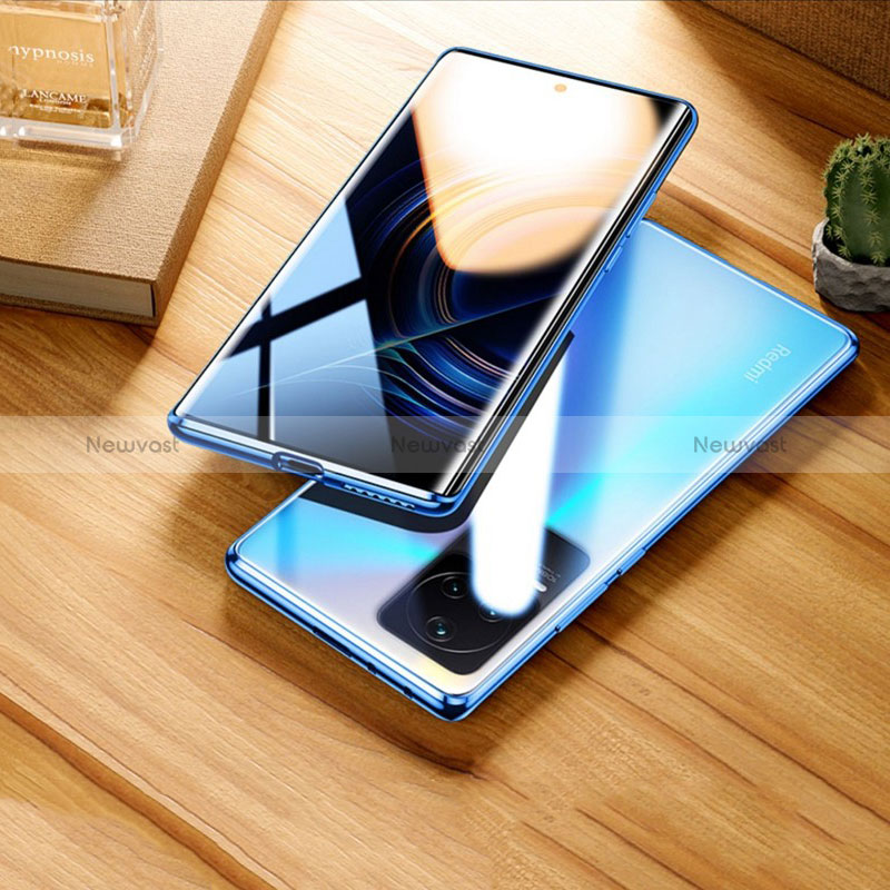 Luxury Aluminum Metal Frame Mirror Cover Case 360 Degrees P01 for Xiaomi Redmi K50 5G