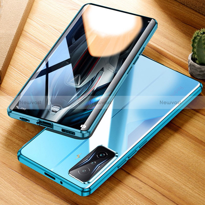 Luxury Aluminum Metal Frame Mirror Cover Case 360 Degrees P01 for Xiaomi Redmi K50 Gaming 5G