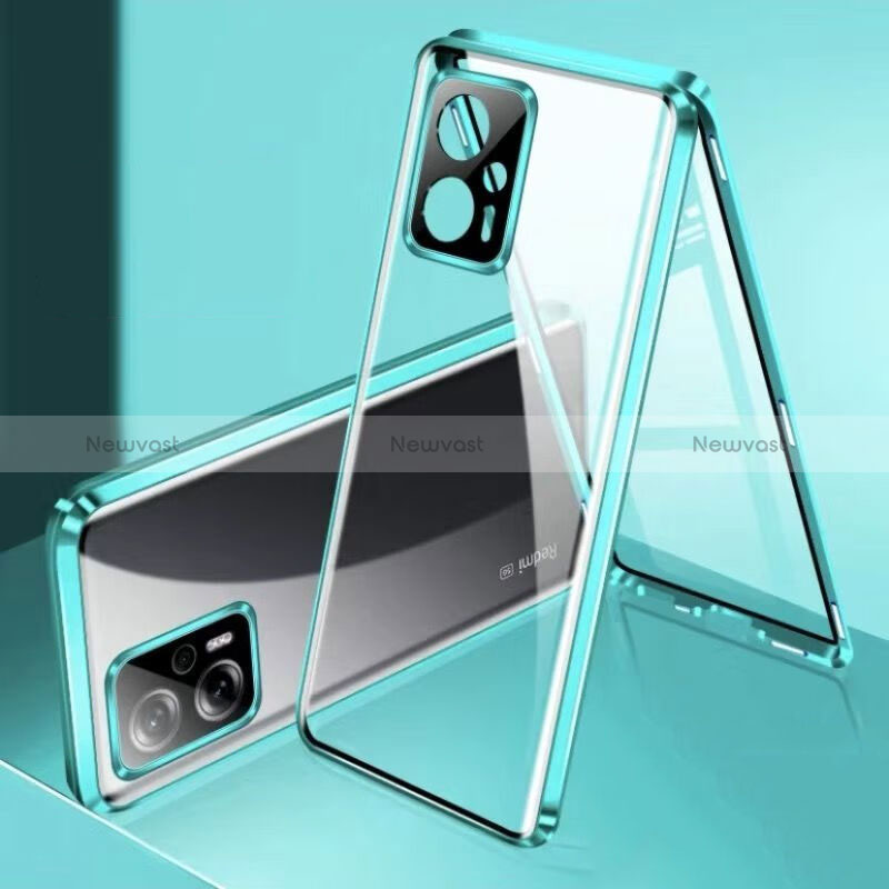 Luxury Aluminum Metal Frame Mirror Cover Case 360 Degrees P01 for Xiaomi Redmi K50i 5G