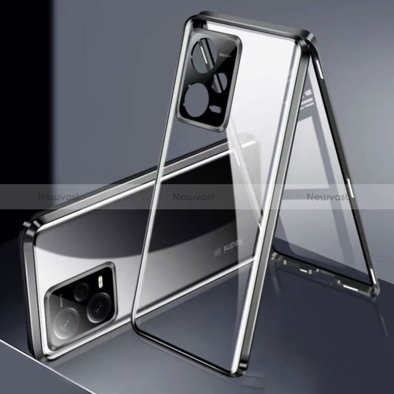 Luxury Aluminum Metal Frame Mirror Cover Case 360 Degrees P01 for Xiaomi Redmi Note 12 Explorer