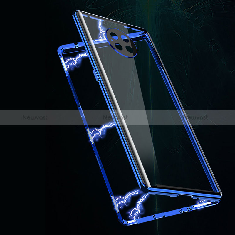 Luxury Aluminum Metal Frame Mirror Cover Case 360 Degrees P01 for Xiaomi Redmi Note 9 5G