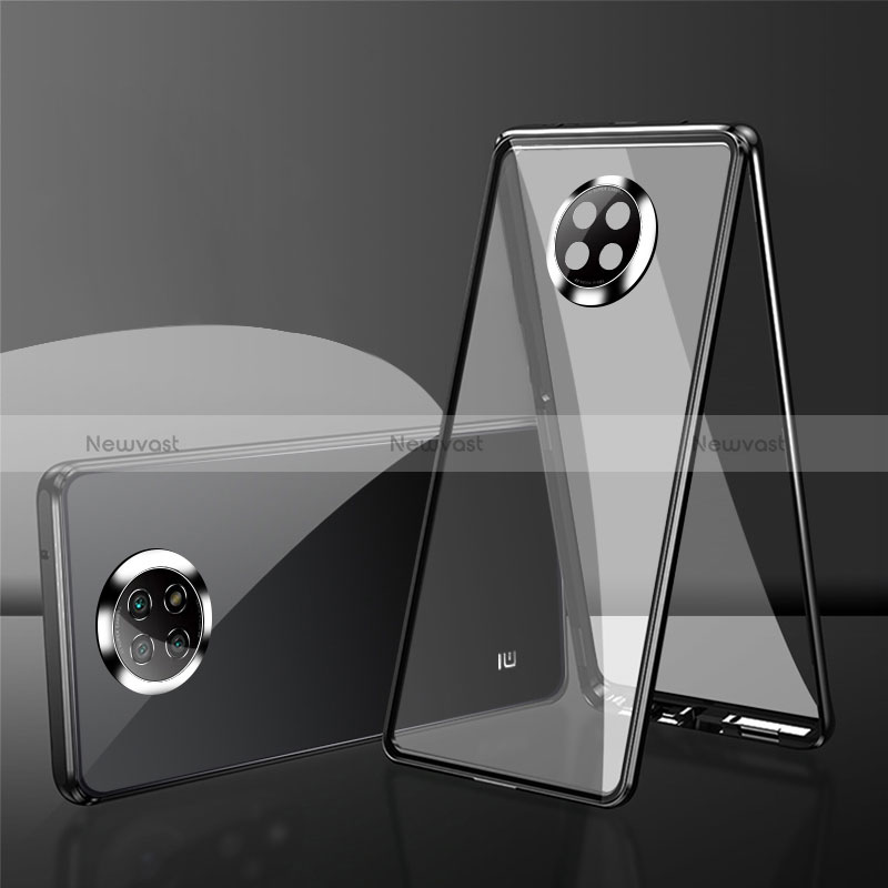 Luxury Aluminum Metal Frame Mirror Cover Case 360 Degrees P01 for Xiaomi Redmi Note 9 5G