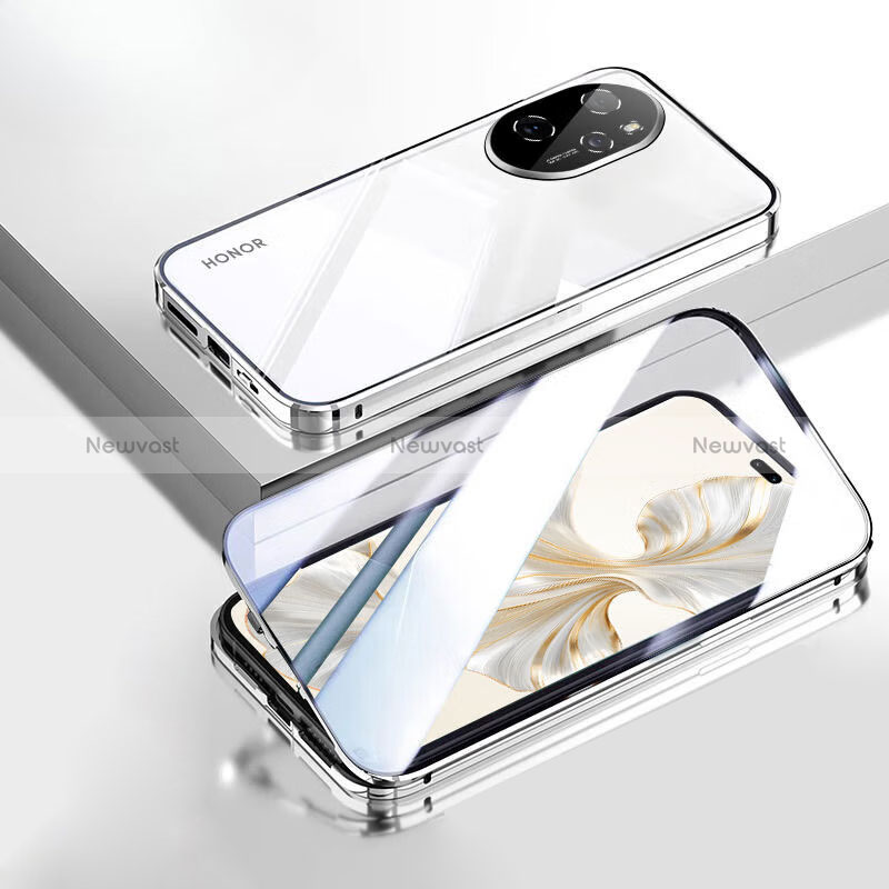 Luxury Aluminum Metal Frame Mirror Cover Case 360 Degrees P02 for Huawei Honor 100 Pro 5G