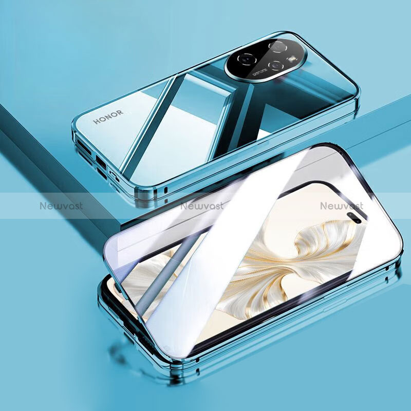 Luxury Aluminum Metal Frame Mirror Cover Case 360 Degrees P02 for Huawei Honor 100 Pro 5G