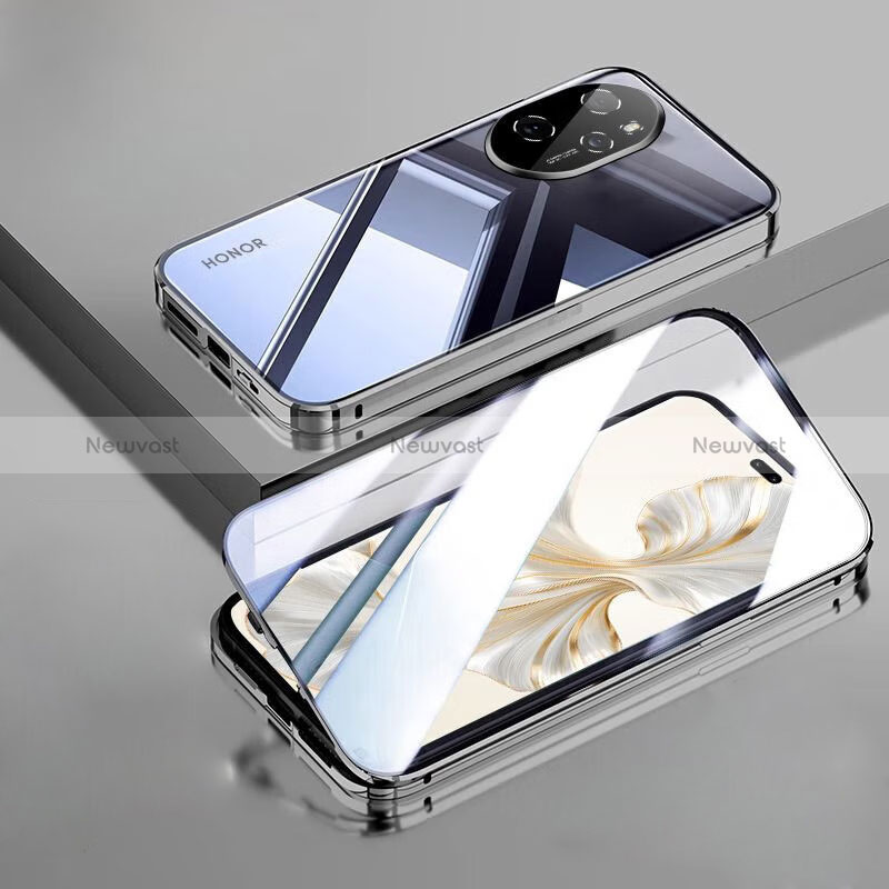 Luxury Aluminum Metal Frame Mirror Cover Case 360 Degrees P02 for Huawei Honor 100 Pro 5G