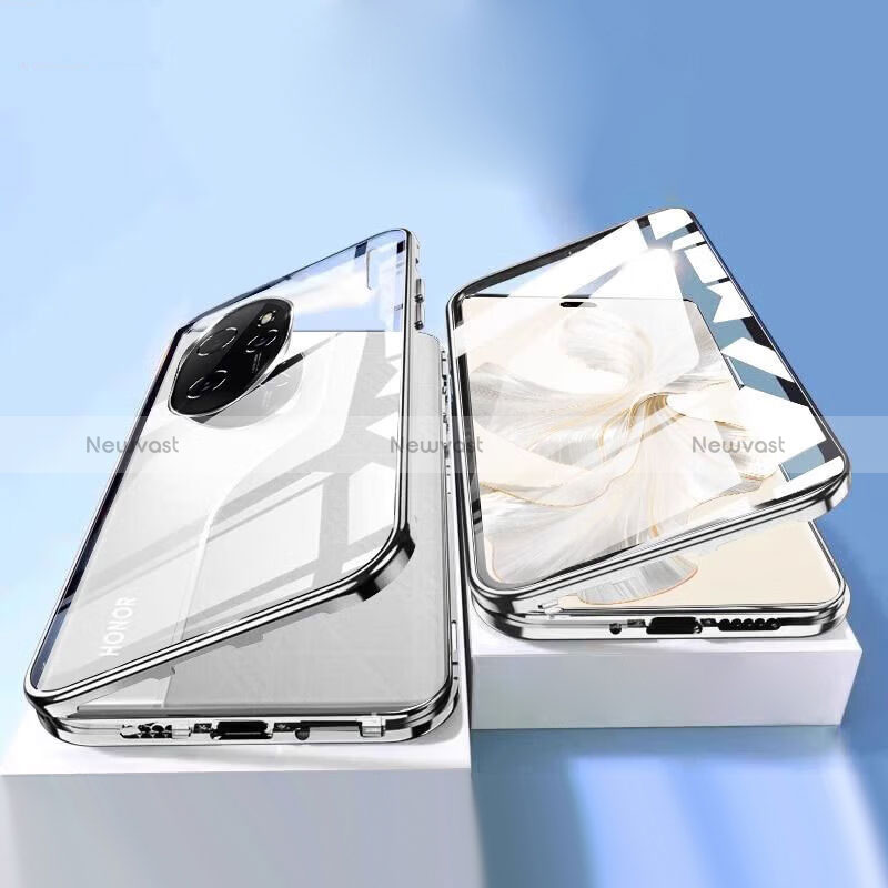 Luxury Aluminum Metal Frame Mirror Cover Case 360 Degrees P02 for Huawei Honor 100 Pro 5G