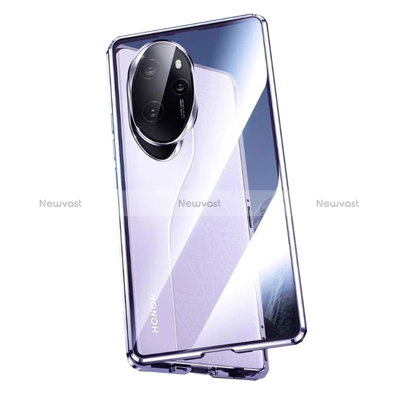 Luxury Aluminum Metal Frame Mirror Cover Case 360 Degrees P02 for Huawei Honor 100 Pro 5G