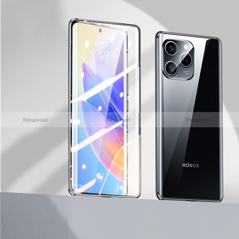 Luxury Aluminum Metal Frame Mirror Cover Case 360 Degrees P02 for Huawei Honor 60 SE 5G