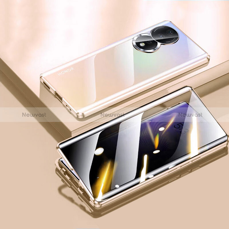 Luxury Aluminum Metal Frame Mirror Cover Case 360 Degrees P02 for Huawei Honor 80 5G