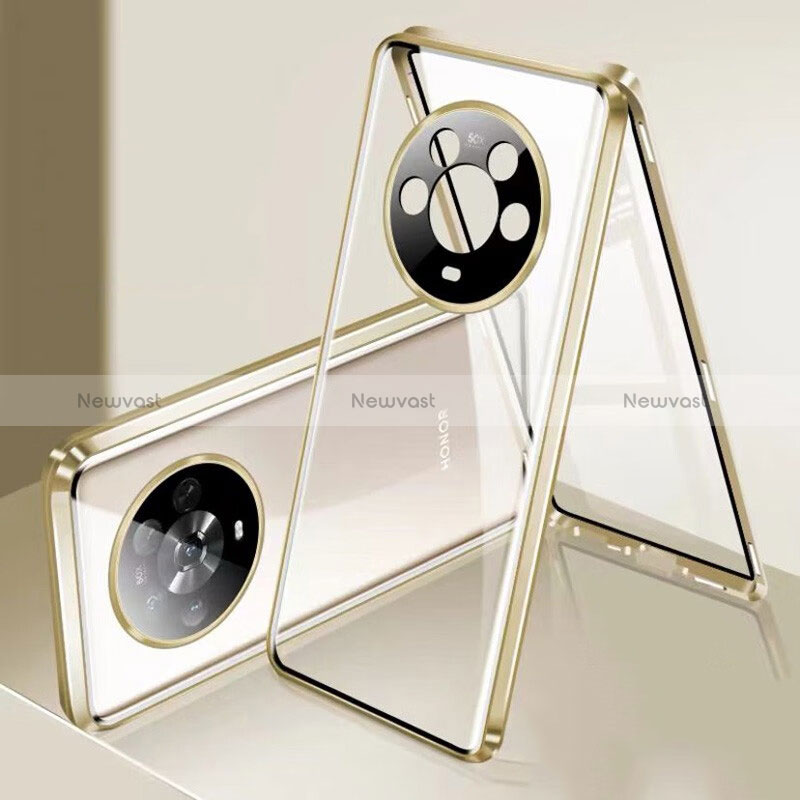 Luxury Aluminum Metal Frame Mirror Cover Case 360 Degrees P02 for Huawei Honor Magic4 5G