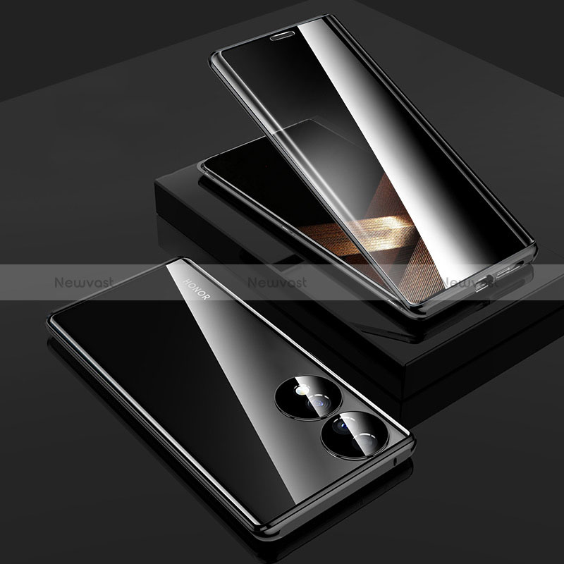 Luxury Aluminum Metal Frame Mirror Cover Case 360 Degrees P02 for Huawei Honor X7b