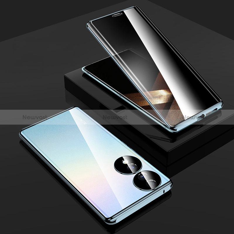 Luxury Aluminum Metal Frame Mirror Cover Case 360 Degrees P02 for Huawei Honor X7b