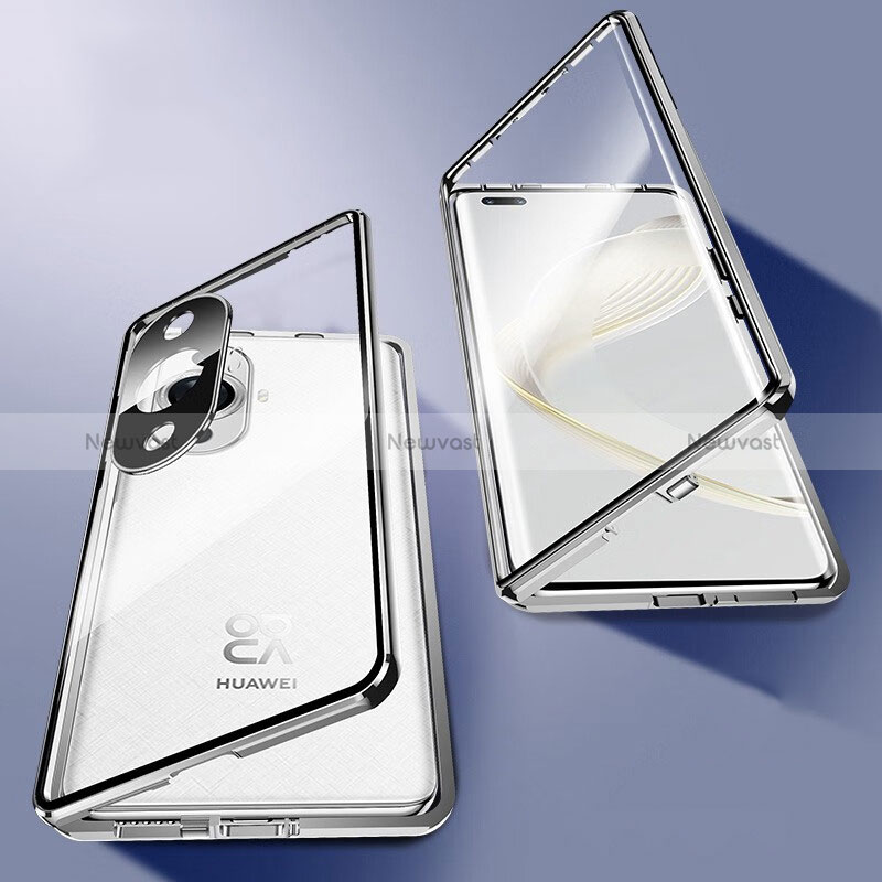 Luxury Aluminum Metal Frame Mirror Cover Case 360 Degrees P02 for Huawei Nova 11 Pro