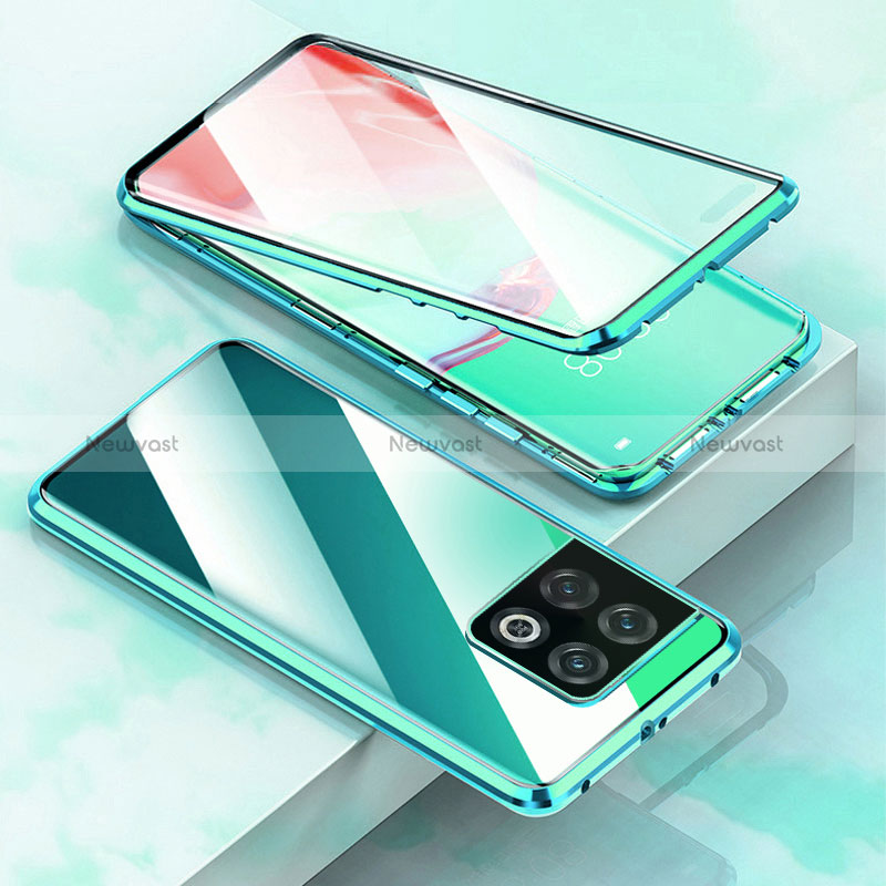 Luxury Aluminum Metal Frame Mirror Cover Case 360 Degrees P02 for OnePlus 10 Pro 5G