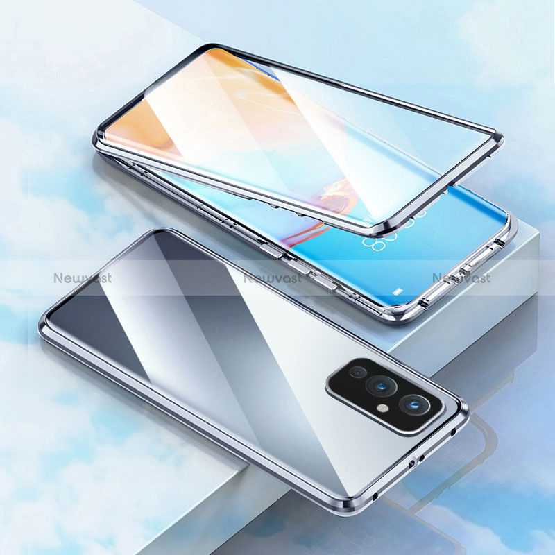 Luxury Aluminum Metal Frame Mirror Cover Case 360 Degrees P02 for OnePlus 9 5G