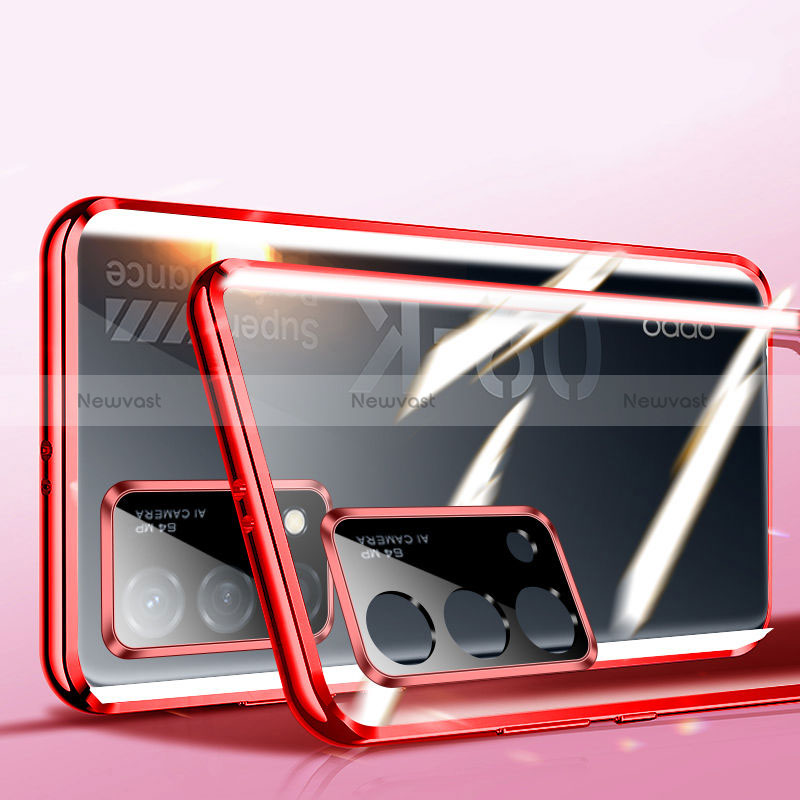 Luxury Aluminum Metal Frame Mirror Cover Case 360 Degrees P02 for Oppo K9 5G