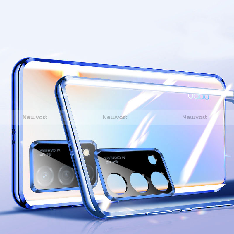 Luxury Aluminum Metal Frame Mirror Cover Case 360 Degrees P02 for Oppo K9 5G