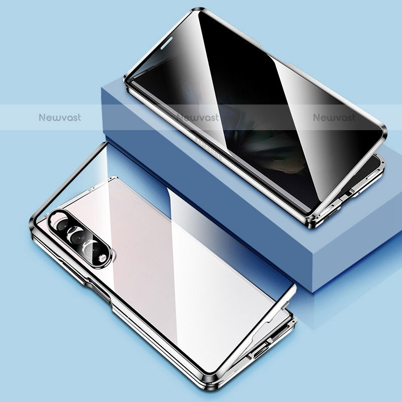 Luxury Aluminum Metal Frame Mirror Cover Case 360 Degrees P02 for Samsung Galaxy Z Fold3 5G