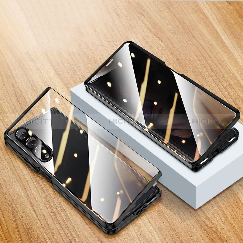 Luxury Aluminum Metal Frame Mirror Cover Case 360 Degrees P02 for Samsung Galaxy Z Fold4 5G