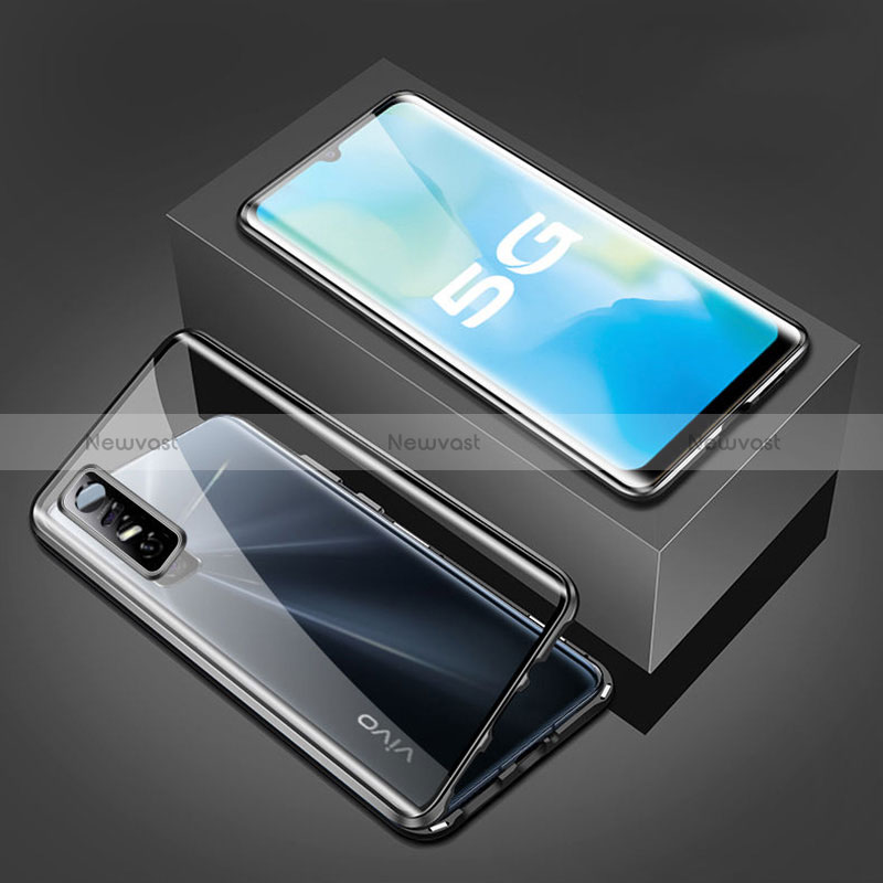 Luxury Aluminum Metal Frame Mirror Cover Case 360 Degrees P02 for Vivo Y73s 5G