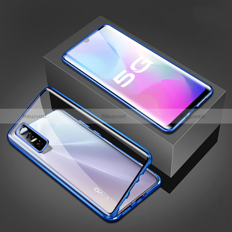 Luxury Aluminum Metal Frame Mirror Cover Case 360 Degrees P02 for Vivo Y73s 5G