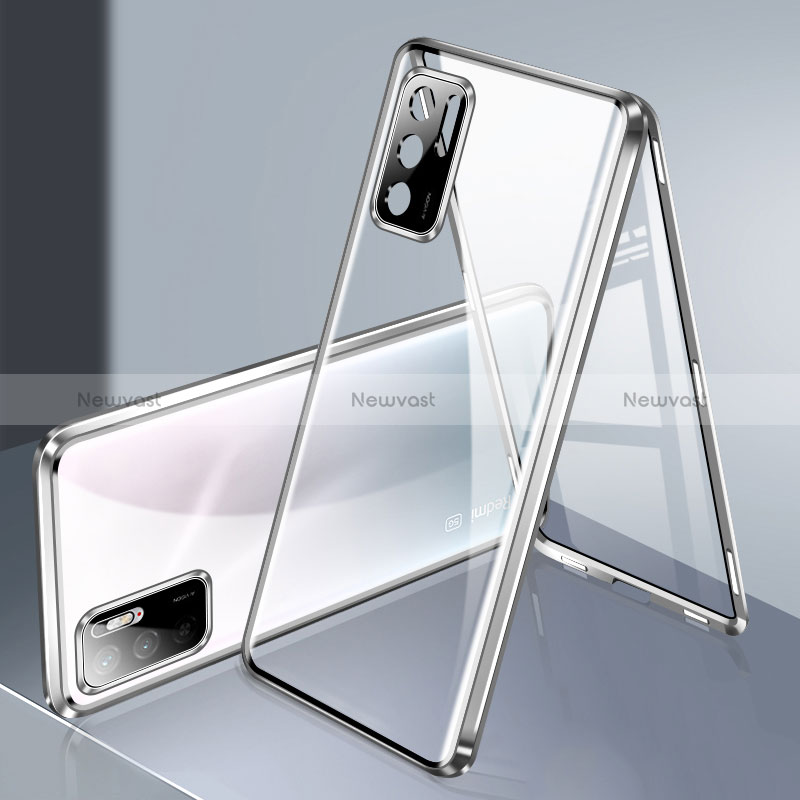 Luxury Aluminum Metal Frame Mirror Cover Case 360 Degrees P02 for Xiaomi POCO M3 Pro 5G