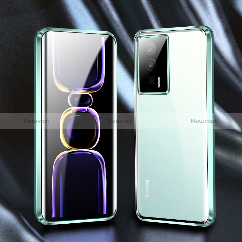 Luxury Aluminum Metal Frame Mirror Cover Case 360 Degrees P02 for Xiaomi Redmi K60 5G