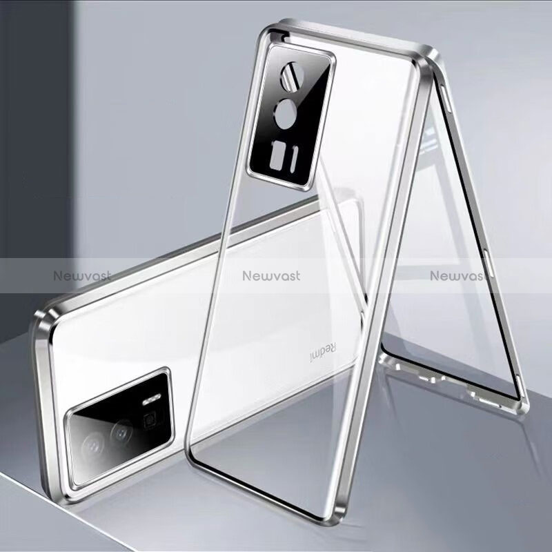 Luxury Aluminum Metal Frame Mirror Cover Case 360 Degrees P02 for Xiaomi Redmi K60 5G