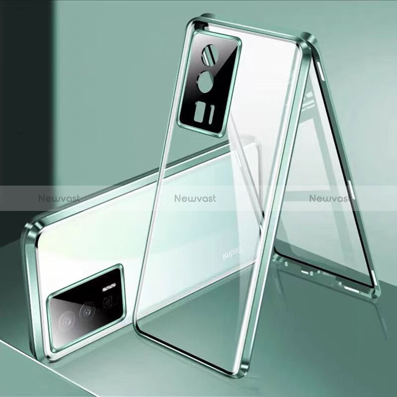 Luxury Aluminum Metal Frame Mirror Cover Case 360 Degrees P02 for Xiaomi Redmi K60 5G