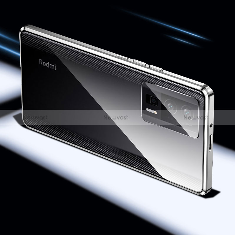 Luxury Aluminum Metal Frame Mirror Cover Case 360 Degrees P02 for Xiaomi Redmi K60 5G