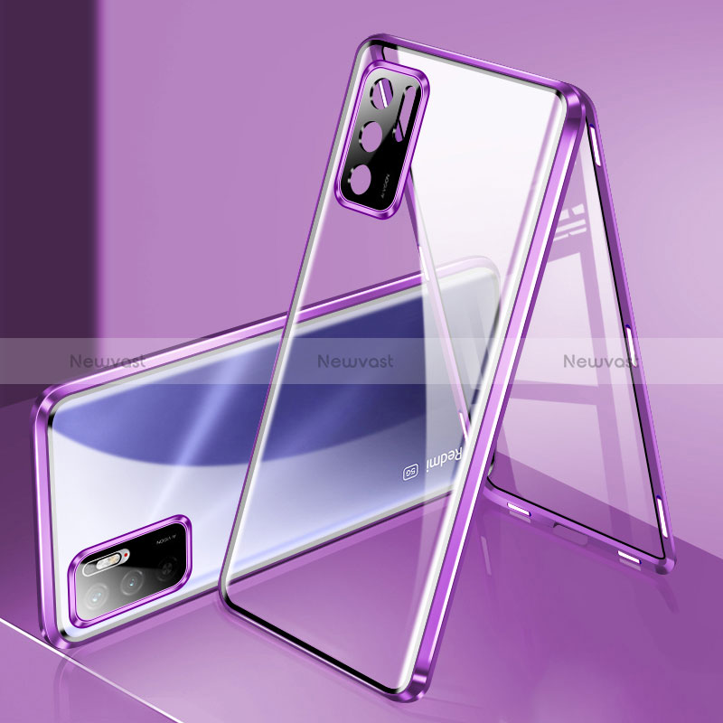 Luxury Aluminum Metal Frame Mirror Cover Case 360 Degrees P02 for Xiaomi Redmi Note 10 5G