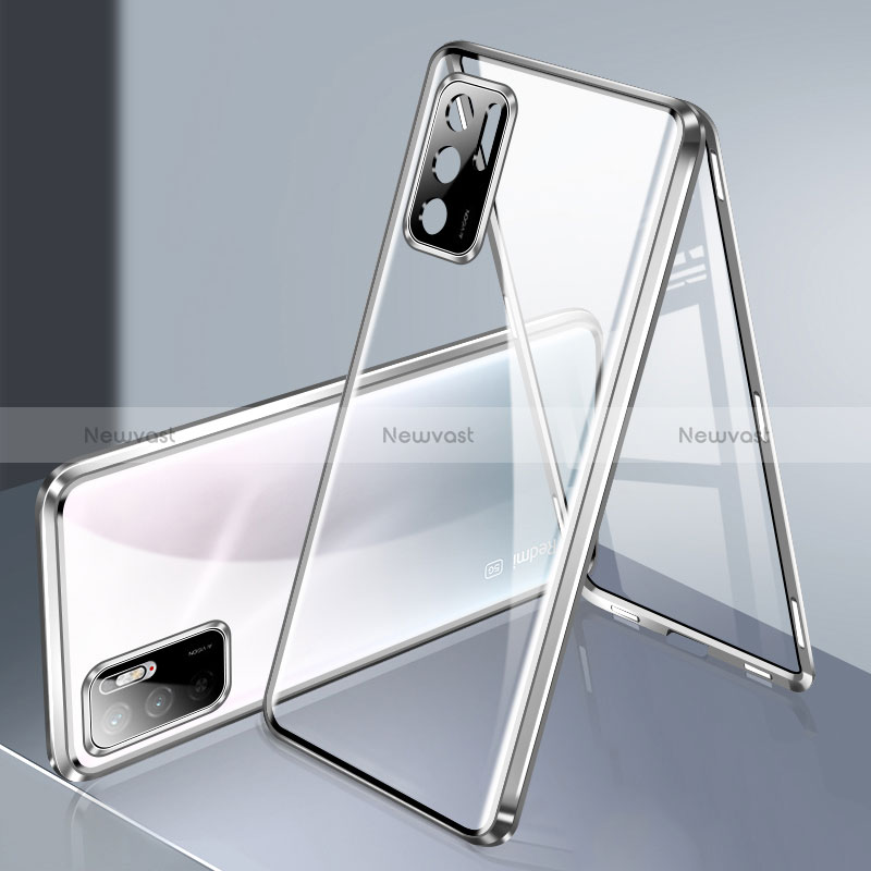 Luxury Aluminum Metal Frame Mirror Cover Case 360 Degrees P02 for Xiaomi Redmi Note 10T 5G